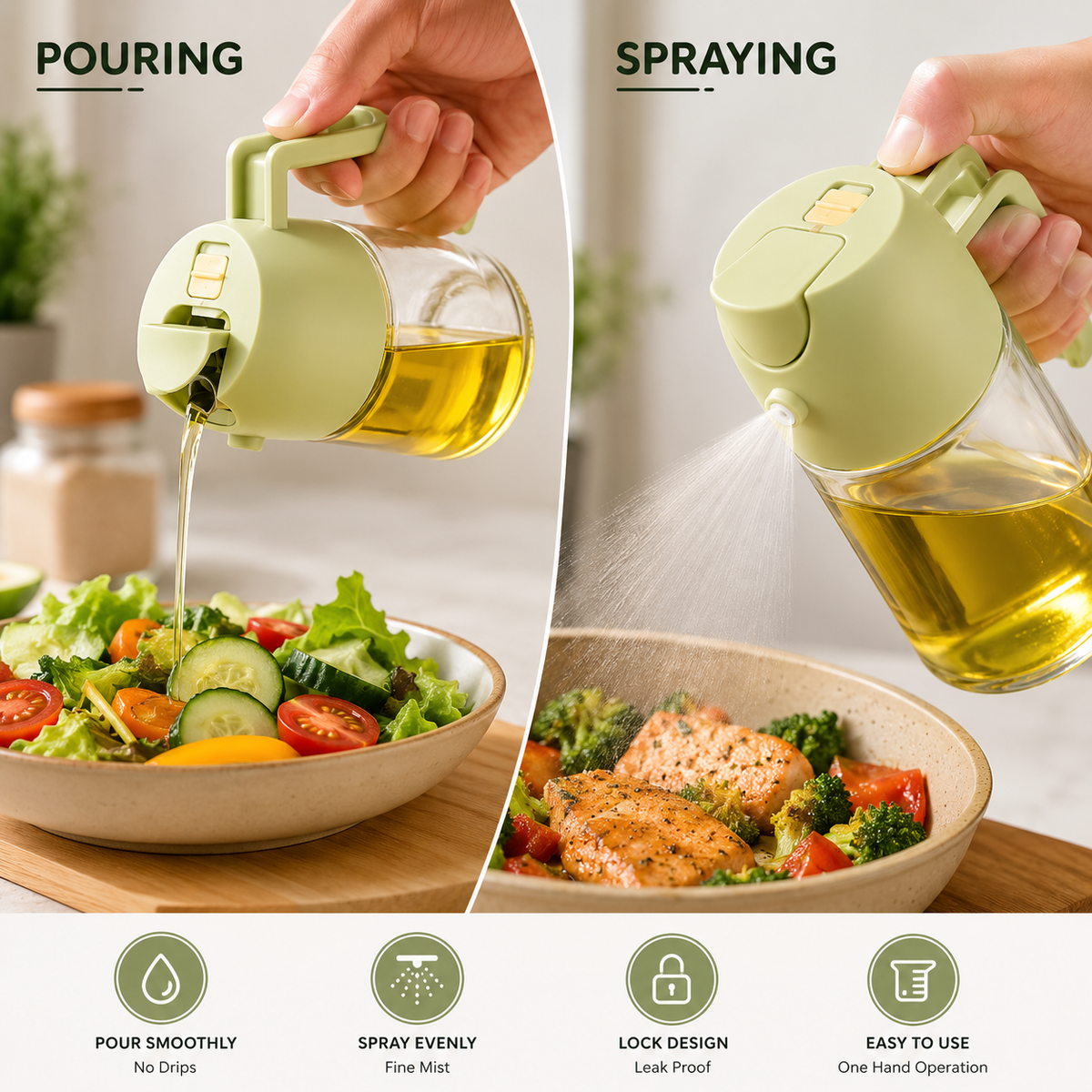 2 in 1 Oil Sprayer & Dispenser
