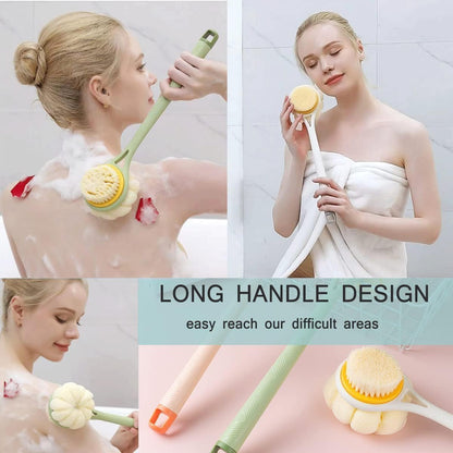 2-in-1 Bath Brush with Loofah and Handle