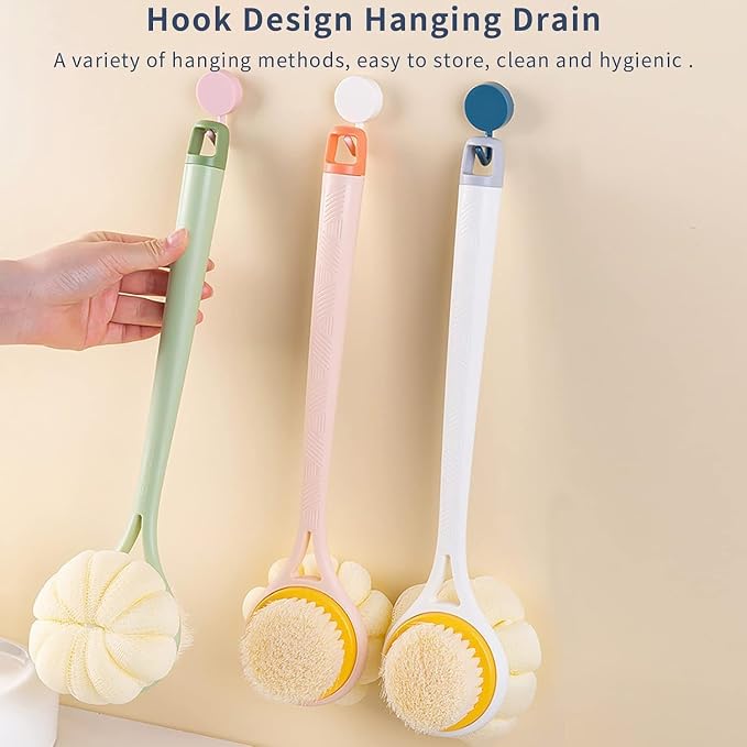 2-in-1 Bath Brush with Loofah and Handle