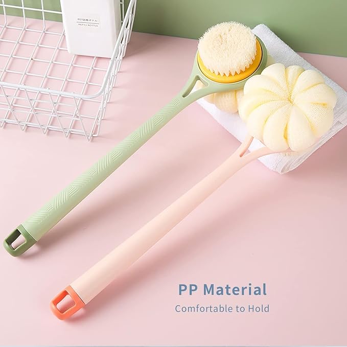 2-in-1 Bath Brush with Loofah and Handle