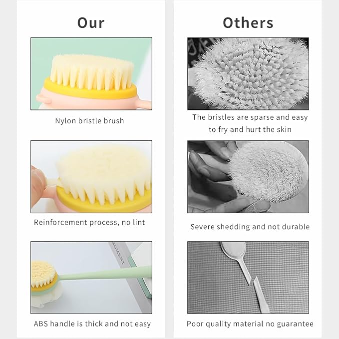 2-in-1 Bath Brush with Loofah and Handle
